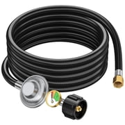 PatioGem 12FT Propane Hose with Regulator, Low Pressure Propane Regulator with Hose and Gauge, 0-1Psi Propane Gas Regulator, Gas Grill Regulator, Propane Hose for Grills
