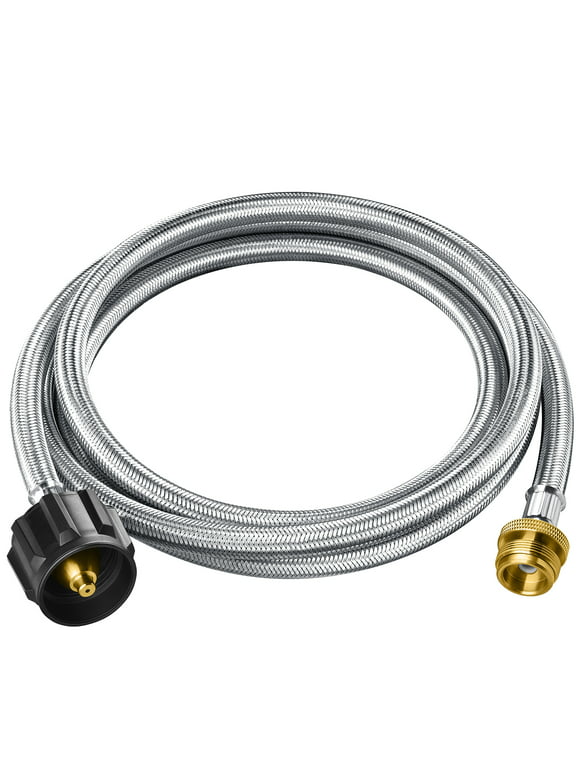PatioGem 8FT Propane Tank Adapter Hose, Propane Adapter 1lb to 20lb, Converts 1lb Appliances to 5-40lb Tanks, fit for Weber/Coleman/Blackstone Grill, Griddle, Camping Stove, Fire Pit