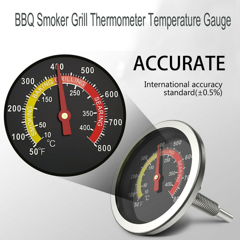 PatioGem Grill Temperature Gauge, 2.36 Grill Thermometer for Various Types  of Grills, Durable & High-Temperature Resistant, BBQ Thermometer with 4  Visible Colored Zones 