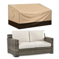 thumbnail image 1 of PatioGem Outdoor Furniture Cover, Waterproof Patio Chair Sofa Loveseat Lounge Bench Cover, 600D Heavy Duty 3-Seat Rectangle Couch Cover with Air Vents, Beige & Brown, 1 of 9