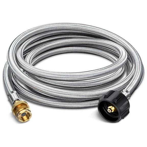 PatioGem Propane Adapter Hose 1 lb to 20 lb, 8FT Propane Tank Hose, Propane Hose Extension, Propane Hose Adapter 1lb to 20lb fit for Weber/Coleman/Blackstone Grill, Griddle, Camping Stove, Fire Pit