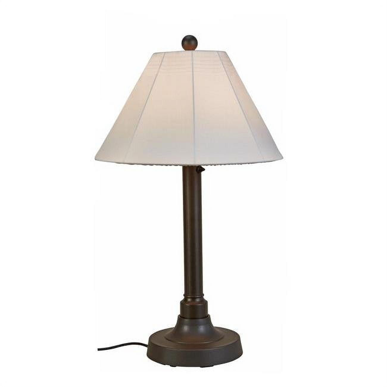 Malibu 34" Bronze Resin Outdoor Table Lamp with Canvas Shade
