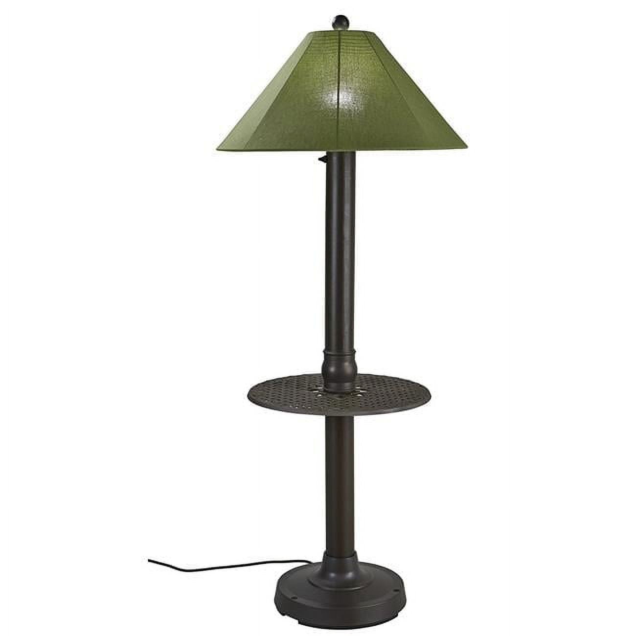 Catalina Bronze Outdoor Table Floor Lamp with Green Shade