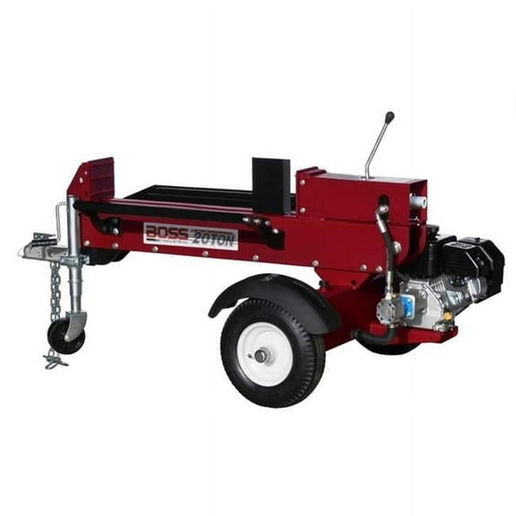 PatioPlus BOSS 20 Ton 6.5HP Gas Powered Log Splitter, Wheeled Trailer Jack