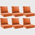 thumbnail image 1 of Patiobula 12-Piece Outdoor Deep Seat Cushion Set, 22 x 24, Water Repellent, Fade Resistant, 6-Inch Thicken Deep Seat Bottom and Back Cushion for Chair, Sofa, and Couch, Orange, 1 of 8