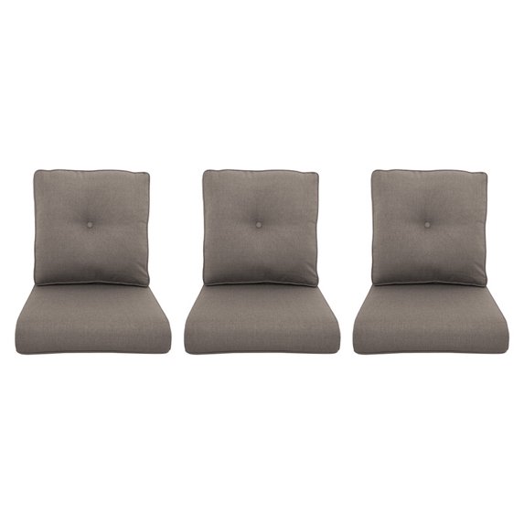 Patiobula Outdoor 6-Piece Deep Seat Cushion,24 x 22, Water Repellent, Fade Resistant, Deep Seat Bottom and Back Cushion for Chair, Sofa, and Couch,Gray