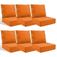 thumbnail image 1 of Patiobula Outdoor Deep Seat Cushion Set, 24 x 24, Water Repellent, Fade Resistant, 6" Thicken Deep Seat Bottom and Back Cushion for Chair, Sofa, and Couch, Orange (12-Piece), 1 of 9
