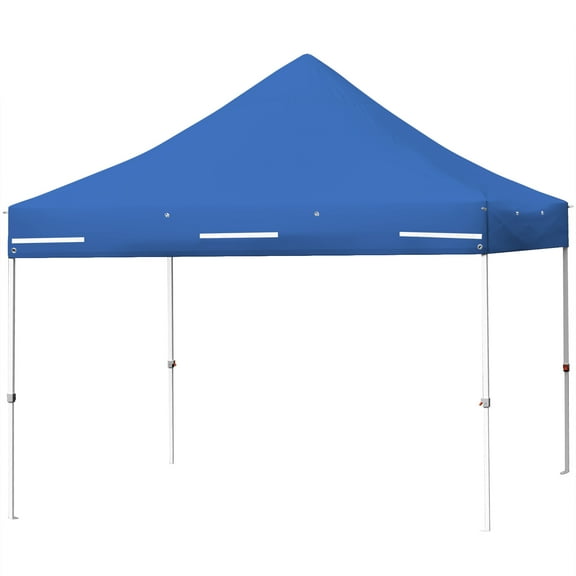 Patiojoy 10x10ft Pop up Tent, 4 Height Adjustment Folding Camping Tent with Awning Blue