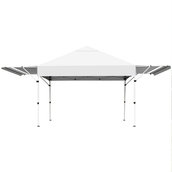 Patiojoy 10x17ft Pop up Canopy  3 Height Adjustment Folding Tent with Roller Bag White
