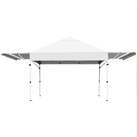 Patiojoy 10x17ft Pop up Canopy 3 Height Adjustment Folding Tent with Roller Bag White
