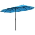 thumbnail image 1 of Patiojoy 15FT Double-Sided Twin Patio Umbrella Extra-Large Market Umbrella for Outdoor Blue, 1 of 6