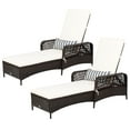 thumbnail image 1 of Patiojoy 2 PCS Patio Chaise Lounge Chair Six-Position Adjustable Outdoor Recliner with Cushion & Pillow, 1 of 10