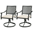thumbnail image 1 of Patiojoy 2 PCS Patio Swivel Dining Chairs Kitchen Garden Metal Armchairs w/Cushions, 1 of 6