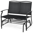 thumbnail image 1 of Patiojoy 2 Person Swing Glider Bench Patio Rocking Lounge Chair w/Steel Frame for Garden Backyard Balcony Black, 1 of 7