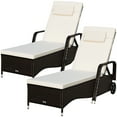 thumbnail image 1 of Patiojoy 2-Piece Adjustable Wicker Patio Lounge Outdoor Rattan Cushioned Recliner, 1 of 6