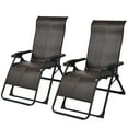 thumbnail image 1 of Patiojoy 2-Piece Patio Rattan Wicker Recliner Chair Zero Gravity Folding Chaise Lounger, 1 of 5