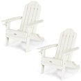 thumbnail image 1 of Patiojoy 2PCS Folding Adirondack Chair Outdoor Adirondack Chair Weather Resistant Lounger for Backyard Porch Poolside White, 1 of 8