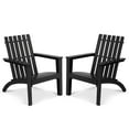 thumbnail image 1 of Patiojoy 2PCS Wooden Adirondack Chair W/Ergonomic Design Outdoor Lounge Armchair Acacia Wood chair for Yard&Patio Black, 1 of 8