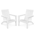 thumbnail image 1 of Patiojoy 2PCS Wooden Adirondack Chair W/Ergonomic Design Outdoor Lounge Armchair Acacia Wood chair for Yard&Patio White, 1 of 8