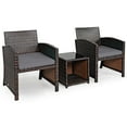 thumbnail image 1 of Patiojoy 3 PCS Patio Rattan Furniture Set Conversation Chair Set with Soft Cushion & Coffee Table for Backyard Poolside Garden Gray, 1 of 7