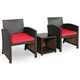 thumbnail image 1 of Patiojoy 3 PCS Patio Rattan Furniture Set Conversation Chair Set with Soft Cushion & Coffee Table for Backyard Poolside Garden, 1 of 7