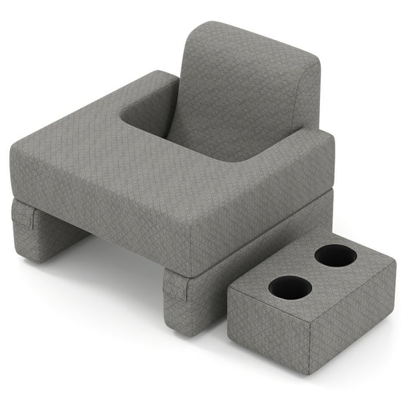 Patiojoy 3-Piece Reading Pillow Set Extra Large Lap Desk with Coaster Gray