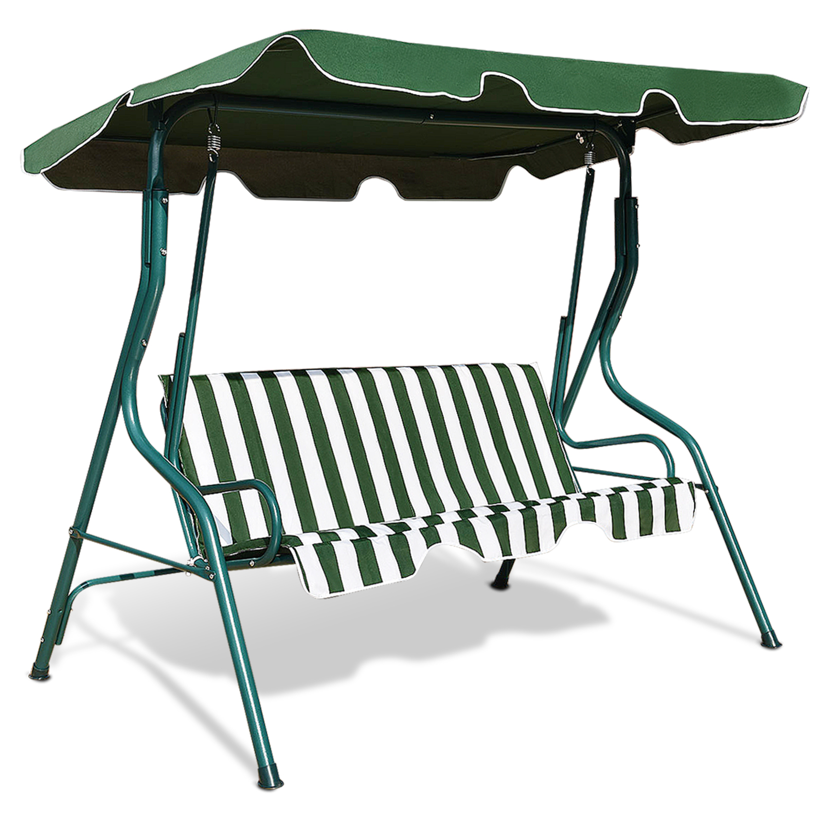 Patiojoy 3-Seats Outdoor Glider Hammock with Adjustable Waterproof Canopy Aluminum Frame Patio Swing Chair Green - image 1 of 10
