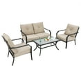 thumbnail image 1 of Patiojoy 4 PCS Patio Furniture Set Outdoor Sectional Conversation Set w/Coffee Table & Cushions, 1 of 5