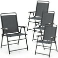 thumbnail image 1 of Patiojoy 4-Piece Patio Folding Chairs Outdoor Camping Chair with Armrest & High Backrest, 1 of 5