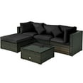 thumbnail image 1 of Patiojoy 5-Piece Outdoor Patio Sectional Rattan Sofa Set with Soft Back and Seat Cushion Black, 1 of 6