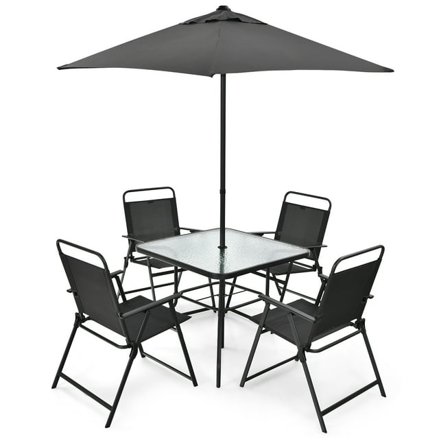 Patiojoy 6Piece Outdoor Dining Set, Foldable Garden Table & Chairs