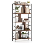Patiojoy 61 Tall Bookshelf 5-Tier Bookcase & Display Stand Industrial Storage Organizer
