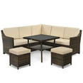 thumbnail image 1 of Patiojoy 6PCS Patio Rattan Furniture Set All-Weather Sectional Cushioned Sofa Ottoman Dining Table Lower Shelf, 1 of 5