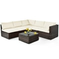 thumbnail image 1 of Patiojoy 6PCS Wicker Patio Sectional Conversation Furniture Set with Seat Cushions & Coffee Table, 1 of 7