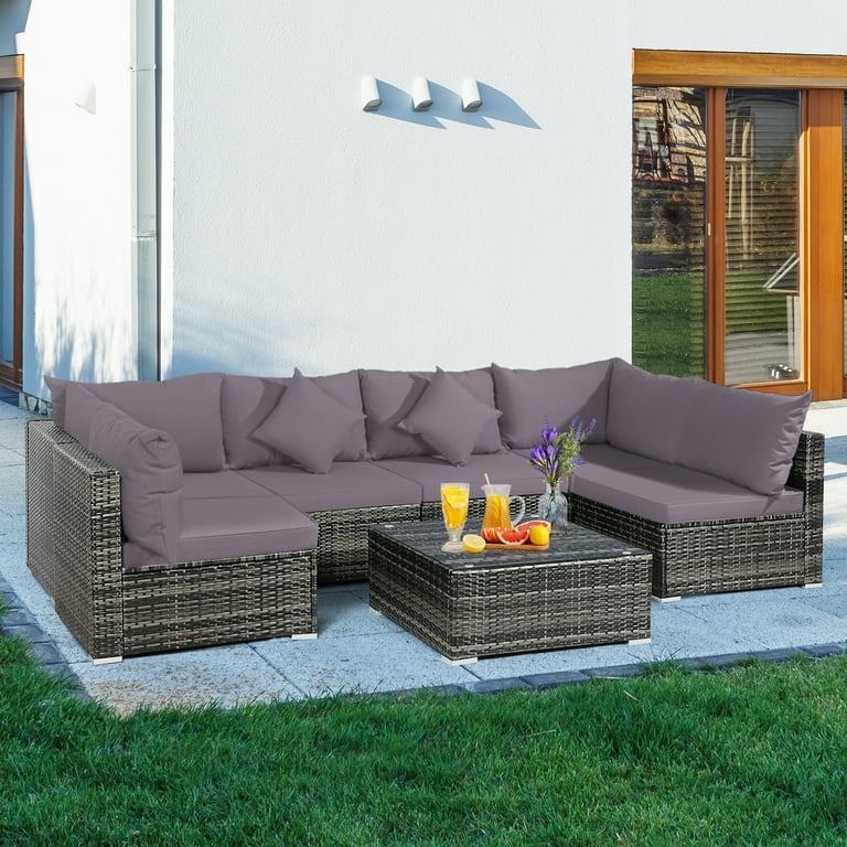 Wicker Patio Home Depot Patio Set Sale OVIOS Fortune Dark Gray