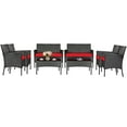 thumbnail image 1 of Patiojoy 8-Piece Rattan Patio Conversation Set Cushioned Sofa with Coffee Table Red, 1 of 6