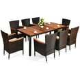 thumbnail image 1 of Patiojoy 9Pcs Outdoor Dining Set Wicker Rattan Patio Furniture Table Chair, 8 Person, 1 of 4