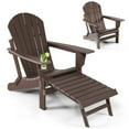 thumbnail image 1 of Patiojoy Adirondack Chair W/Ergonomic Design&Ottoman Outdoor Armchair HDPE chair for Yard&Patio Coffee, 1 of 8