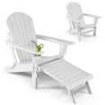 thumbnail image 1 of Patiojoy Adirondack Chair W/Ergonomic Design&Ottoman Outdoor Armchair HDPE chair for Yard&Patio White, 1 of 8