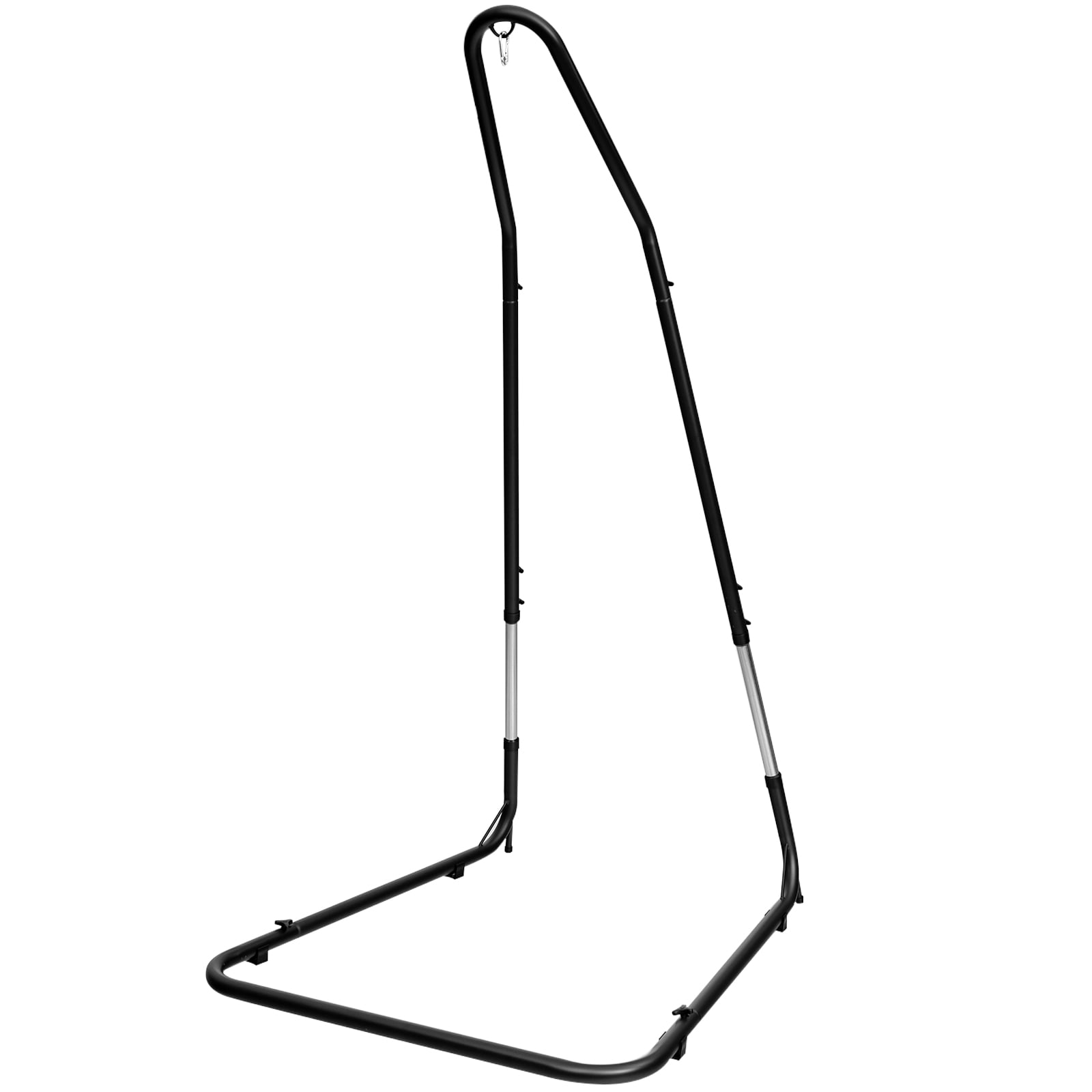 Adjustable Black Steel Hammock Chair Stand for Indoor/Outdoor Use