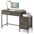 thumbnail image 1 of Patiojoy Computer Desk with 5 Drawers Home Office Desk with File Cabinet Printer Stand Grey, 1 of 9