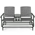thumbnail image 1 of Patiojoy Gray Patio Loveseat Rocking 2 Person Outdoor Double Glider Chair With Center Table, 1 of 7