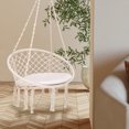 thumbnail image 1 of Patiojoy Hanging Hammock Chair Macrame Swing Chair Beige with Soft Cushion for Bedroom, Patio, Backyard, Balcony, 1 of 10