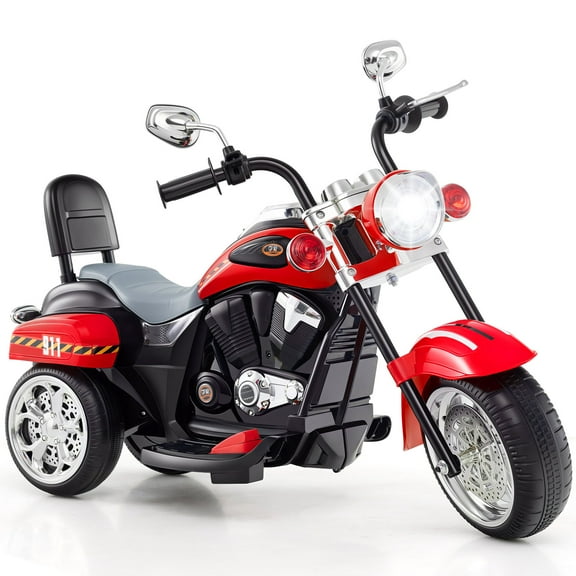 Patiojoy Kids Motorcycle 6V Battery Powered 3-Wheel Electric Motorcycle for Kids Red