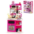 thumbnail image 1 of Patiojoy Kids Play Kitchen Set Chef Pretend Kitchen Playset Toy Kitchen Pink, 1 of 5