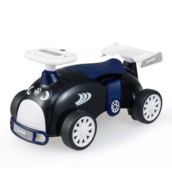 Patiojoy Kids Ride On Car Foot-to-Floor Sliding Toy with Music & Under-Seat Storage Shark Theme