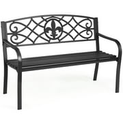 مقعد Patiojoy Loveseat Metal Garden Bench Heavy-duty Park Loveseat