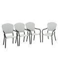 thumbnail image 1 of Patiojoy Outdoor 4 PCS Iron Dining Chairs Patio Stackable Arm Chair for Balcony Backyard Poolside, 1 of 7