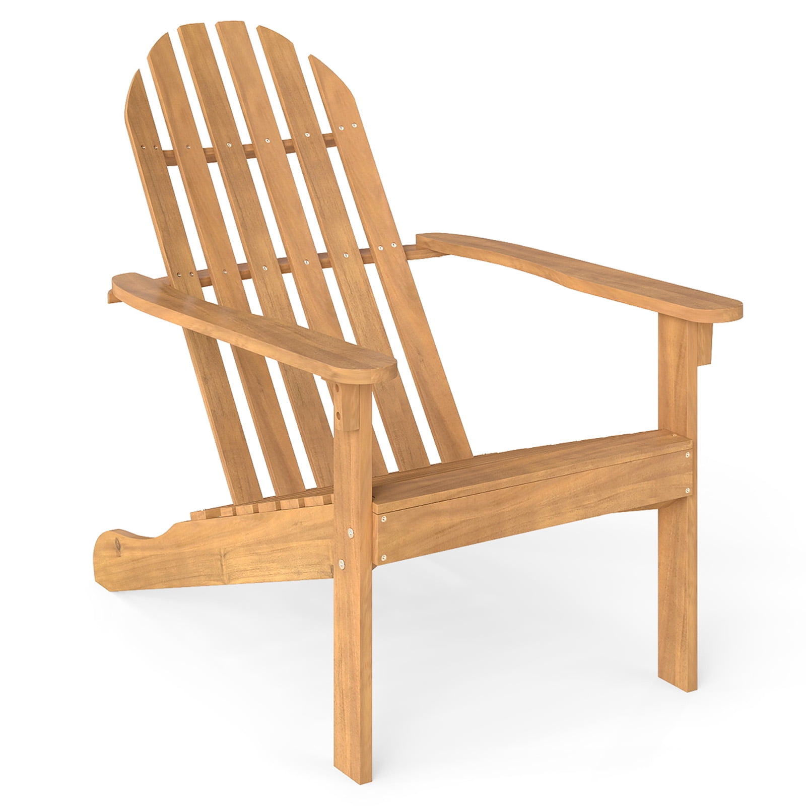 Patiojoy Outdoor Adirondack ChairSolid Acacia Wood Fire Pit Chair with ...