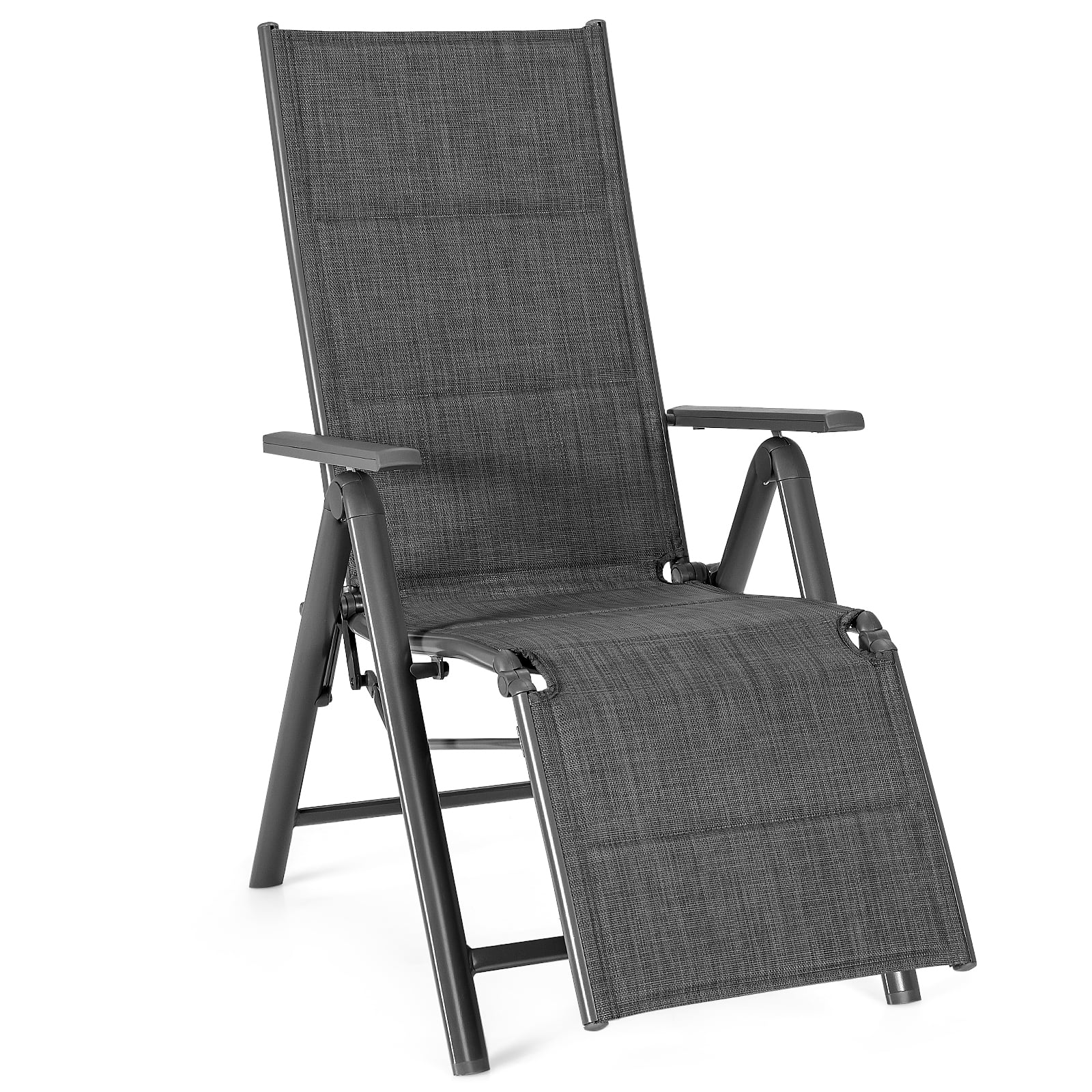 Patiojoy Outdoor Cottonpadded Lounge chair Portable Folding Lounge
